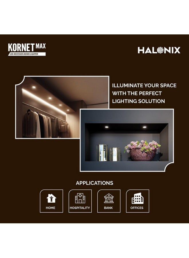 Halonix Polycarbonate 7W 6500K White Kornet Junction Box Led Downlighter | Cut Out- 2.95 Inch, Dia- 4.13, Height- 1.96 Inch | | Downlighter for Home, Shop and Office |Pack of 10, White. - Image 2