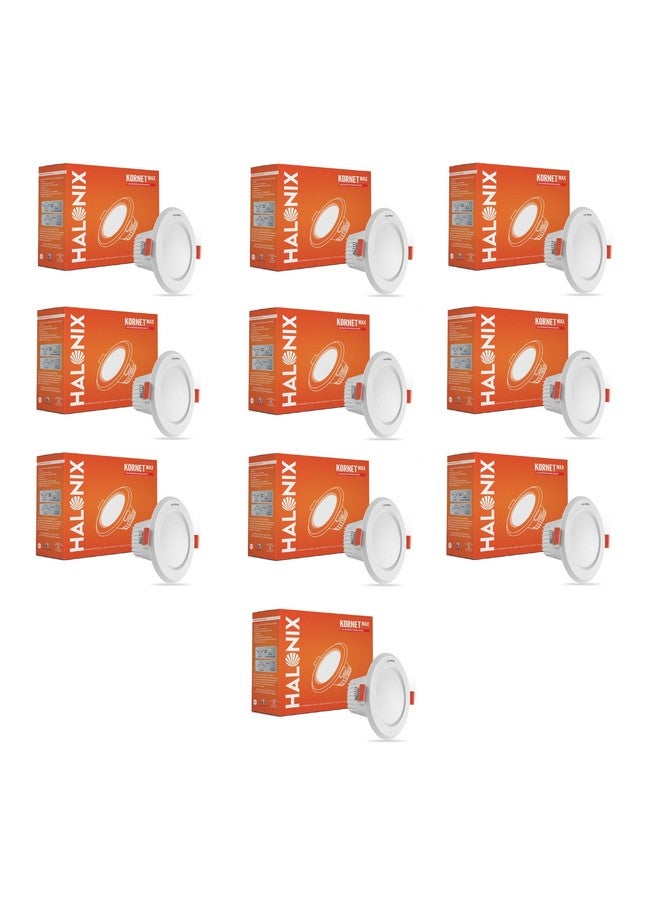 Halonix Polycarbonate 7W 6500K White Kornet Junction Box Led Downlighter | Cut Out- 2.95 Inch, Dia- 4.13, Height- 1.96 Inch | | Downlighter for Home, Shop and Office |Pack of 10, White. - Image 1