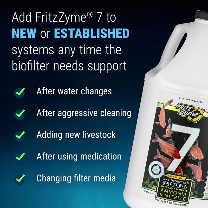 Fritz Aquatics FritzZyme 7 Nitrifying Bacteria for Fresh Water Aquariums - 1 Gallon - Image 4