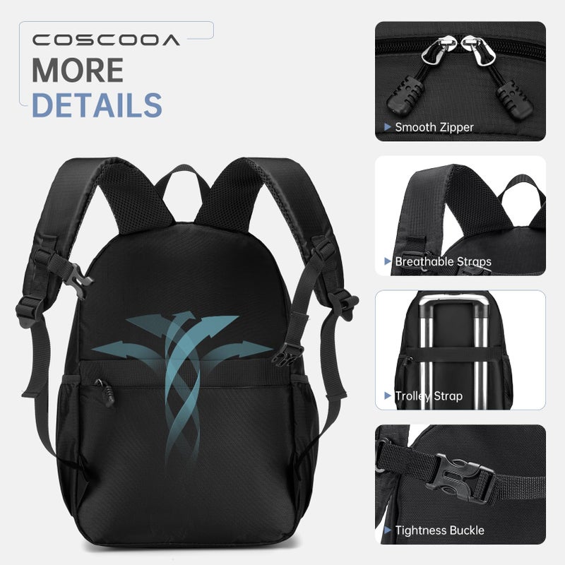 COSCOOA United Airlines Personal Item Bag 17x10x9,Small Carry On Backpack 20LFlight Approved Underseat Ryanair 40x20x25 CM Travel Luggage Bag, Mochila de Viaje,Cabin Size Lightweight Backpack - Image 4