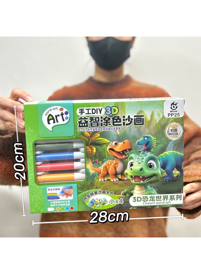 Children's Science And Education Archaeology Excavation Toys Popular Science Exploration Planet Gem Dinosaur Fossil Treasure Agency Renewal Gifts-Color:Pp-25 Dinosaur Sand Painting 【color Box】 - Image 1