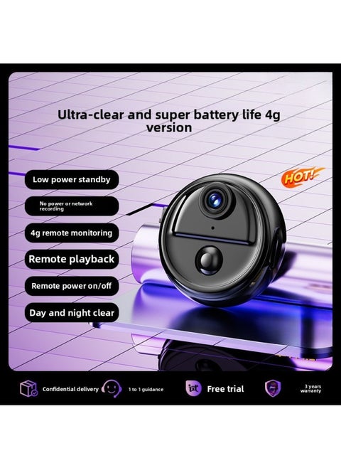 Ultra-clear HD Camera Wireless Monitoring Plug-in-free Home Network Indoor And Outdoor Video Mobile Phone Remote Night Vision-Color:None - Ultra-clear And Super Battery Life 4g Version; Low Power Consumption Standby + No Power And No Network Recording + 4g Remote Monitoring + Remote Playback + Remote Switching + Clear Day And Night - 10