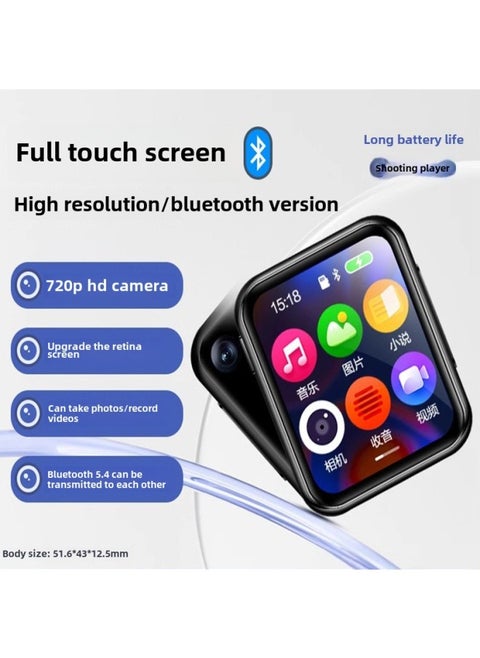 Nobixing V3 Bluetooth Camera Mp3 Mp4 Touch Screen E-book Music Walkman Student Mp5 Video Player-Body Color:A30 Camera Bluetooth Chinese Version [photo + Camera + E-book + Music + Video + Recording]-Memory Capacity:4GB