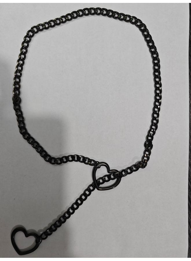 NIBEMINENT Type Wide Y Ring Slide Chain Necklace Handmade Punk Cuban 