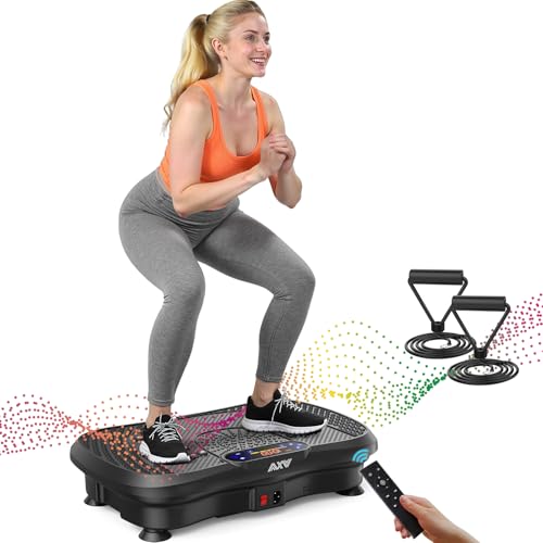 AXV Vibration Plate Fitness Platform Exercise Machine Vibrating Shaking Full Body Shaker Workout Vibrate Stand Shake Board Sport for Weight Loss Fat Burner for Gym Home Office - Image 1