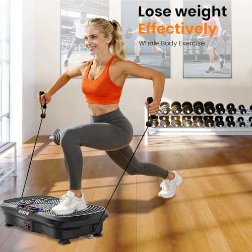 AXV Vibration Plate Fitness Platform Exercise Machine Vibrating Shaking Full Body Shaker Workout Vibrate Stand Shake Board Sport for Weight Loss Fat Burner for Gym Home Office - Image 4