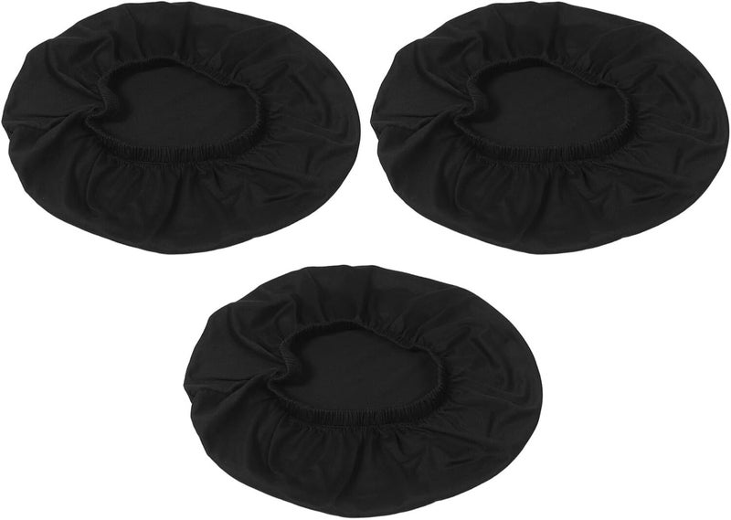 3pcs Elastic Bar Stool Covers Stretchy Round Seat Slipcovers Washable Protector for Home and Bar, Black Stretch Stool Cushion Covers for Counter and Swivel Chairs - Image 1