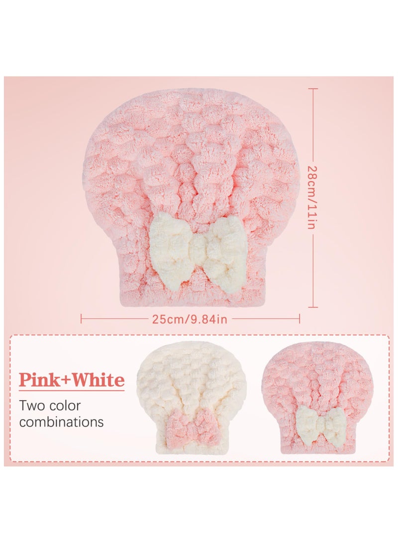 منشفة تجفيف الشعر من الألياف الدقيقة، 2 قطعة منشفة شعر لفا، فائقة الامتصاص للشعر، غطاء لتجفيف الشعر مضاد للتجعد، منشفة رأس، منشفة لتجفيف الشعر بسرعة، للشعر المموج الطويل والرطب - Image 2