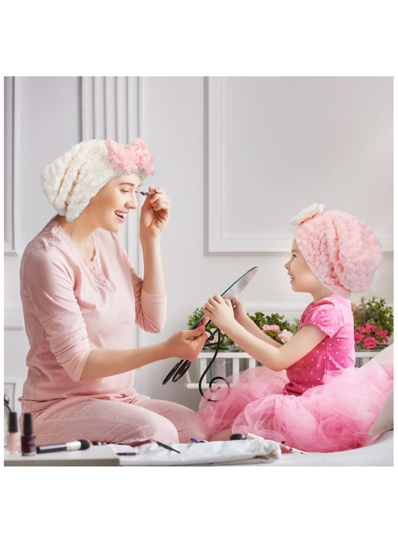 منشفة تجفيف الشعر من الألياف الدقيقة، 2 قطعة منشفة شعر لفا، فائقة الامتصاص للشعر، غطاء لتجفيف الشعر مضاد للتجعد، منشفة رأس، منشفة لتجفيف الشعر بسرعة، للشعر المموج الطويل والرطب - Image 5