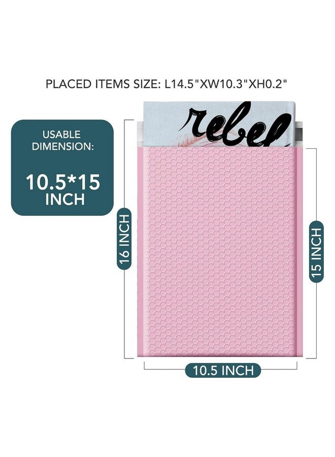 Metronic 40 Pack Bubble Mailers 10.5X16 ", Light Pink Padded Envelopes, Strong Adhesion Bubble Envelopes, Large Mailing Envelopes Waterproof #5 For Small Businesses, Bubble Mailers Usable Size 10.5X15 - Image 2