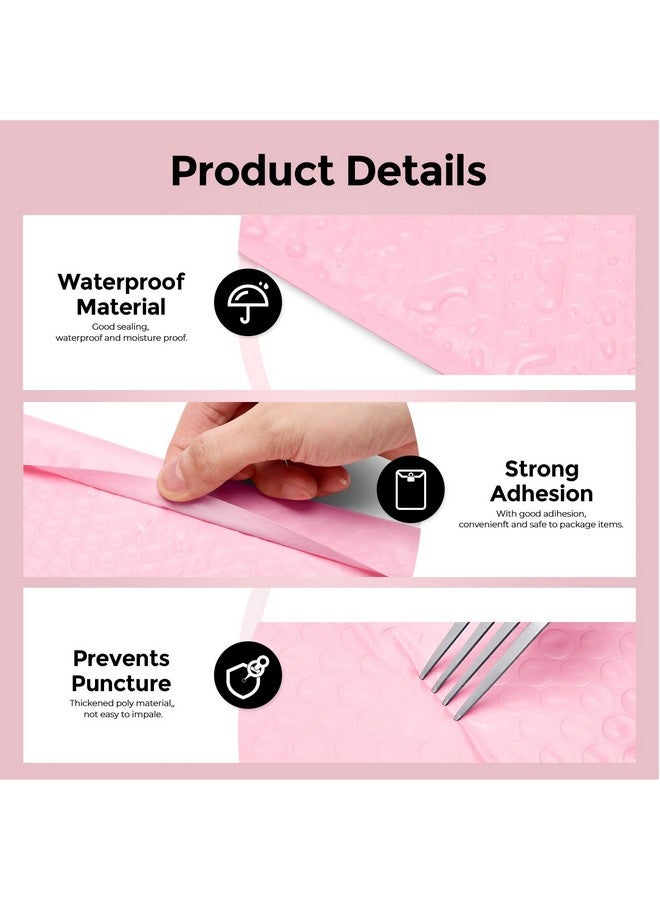 Metronic 40 Pack Bubble Mailers 10.5X16 ", Light Pink Padded Envelopes, Strong Adhesion Bubble Envelopes, Large Mailing Envelopes Waterproof #5 For Small Businesses, Bubble Mailers Usable Size 10.5X15 - Image 5