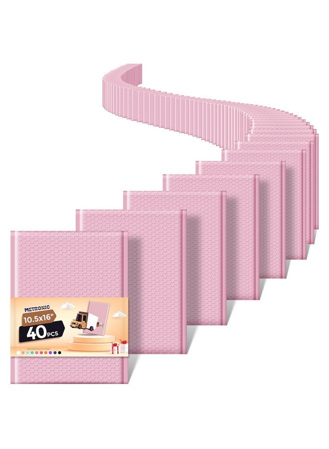 Metronic 40 Pack Bubble Mailers 10.5X16 ", Light Pink Padded Envelopes, Strong Adhesion Bubble Envelopes, Large Mailing Envelopes Waterproof #5 For Small Businesses, Bubble Mailers Usable Size 10.5X15 - Image 1