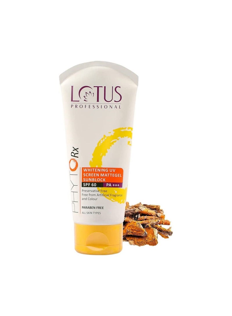 Lotus Professional Phyto Rx LotUS Professional Phytorx Whitening Uv Screen Matte Gel Sunblock Spf 60  75 G, Multi  - Image 1