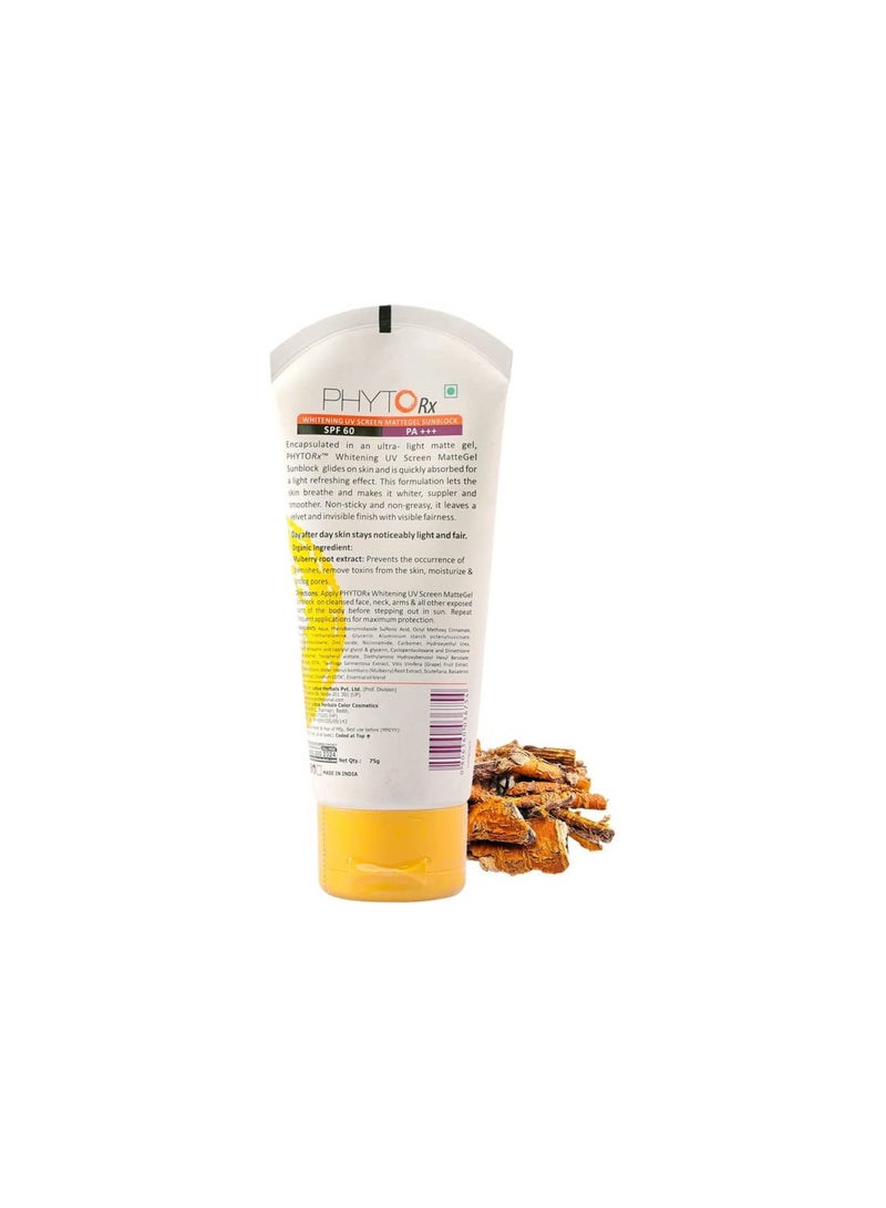 Lotus Professional Phyto Rx LotUS Professional Phytorx Whitening Uv Screen Matte Gel Sunblock Spf 60  75 G, Multi  - Image 2