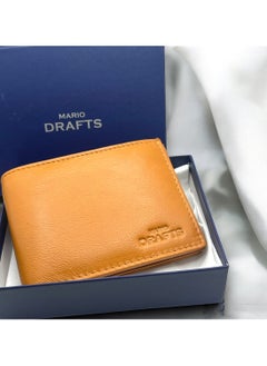 MARIO DRAFTS Mario Drafts Genuine Leather Bifold Wallet for Men, Tan  - Image 2