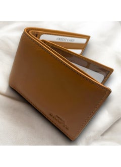 MARIO DRAFTS Mario Drafts Genuine Leather Bifold Wallet for Men, Tan  - Image 3