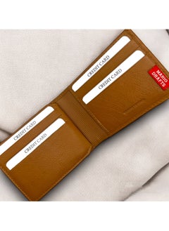 MARIO DRAFTS Mario Drafts Genuine Leather Bifold Wallet for Men, Tan  - Image 4