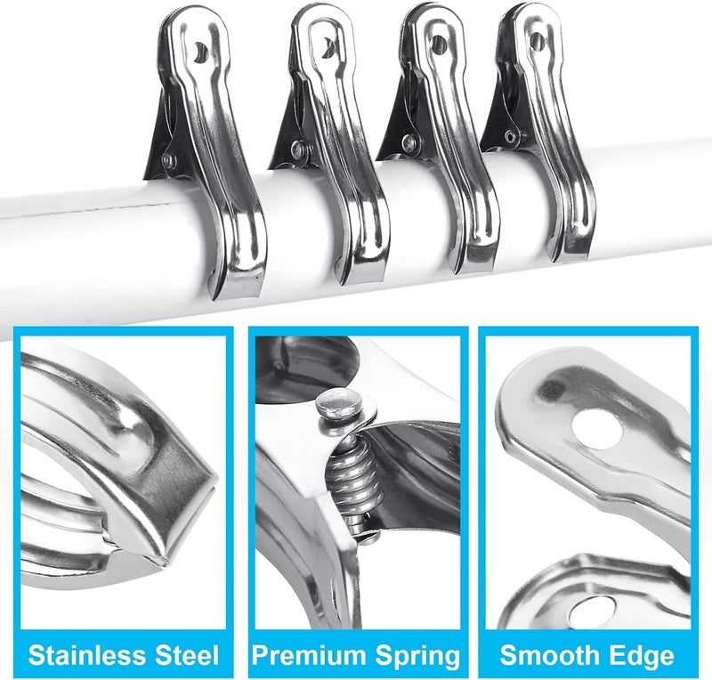 SENENQU 200PCS Greenhouse Clamps for Plants Stainless Steel Clips for Netting Strong Grip to Hold Down Shade Cloth or Plant Cover on Garden or Greenhouse Hoops 2 Inch  - Image 5