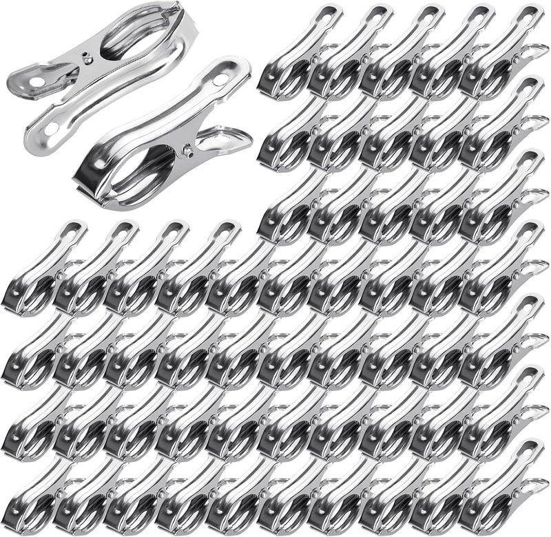 SENENQU 200PCS Greenhouse Clamps for Plants Stainless Steel Clips for Netting Strong Grip to Hold Down Shade Cloth or Plant Cover on Garden or Greenhouse Hoops 2 Inch  - Image 1