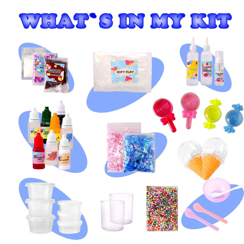 DIY Bubble Glue Fake Water Donut Slime Kit for Girls - Crystal Clay & Bubble Glue - Image 4
