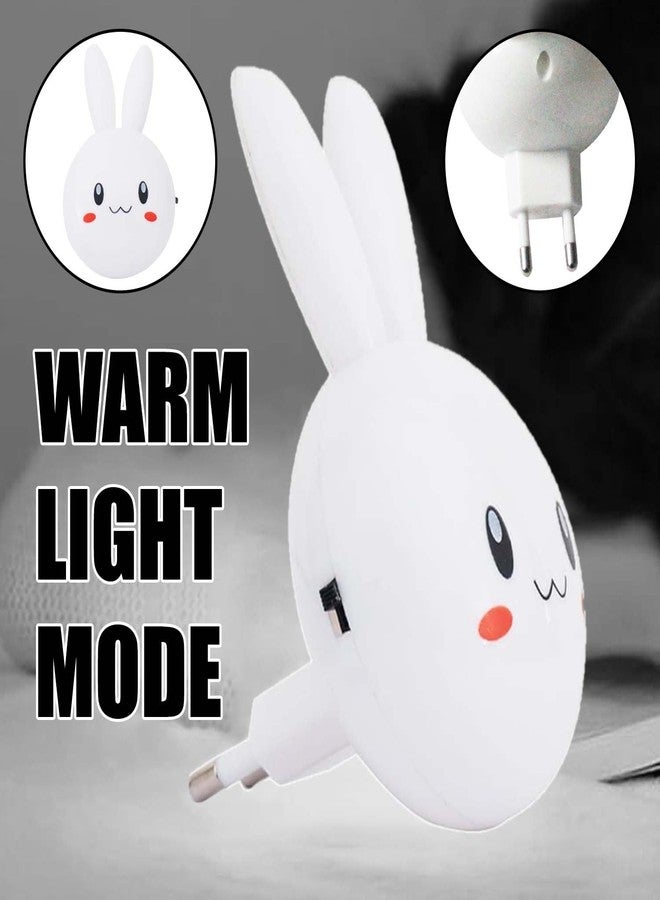 Global Impex Plastic RABIT Shape Night Lamp for Kid's Bedroom | Kids' Favorite Night Lamp | Cozy Light and Playful Design | Soft Glow and Cuddly Design (White) - Image 2
