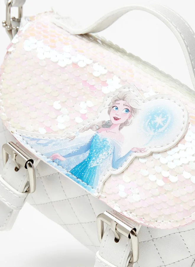 Disney Frozen Applique Sequinned Crossbody Bag with Adjustable Strap