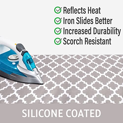 Dalykate Ironing Board Cover and Pad, 18x49 Extra Wide Thick Iron Padding, Scorch & Stain Resistant Ironing board cover, Heavy Duty Iron Board Padded with Adjustable Fasteners Durable Elastic Edge, Quatrefoil - Image 4