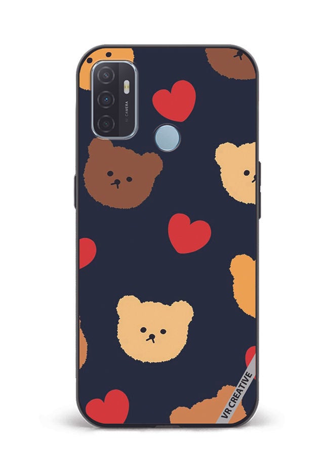 VR CREATIVE Protective Case Cover For Oppo A53 Teddy Face Design Multicolour - Image 1