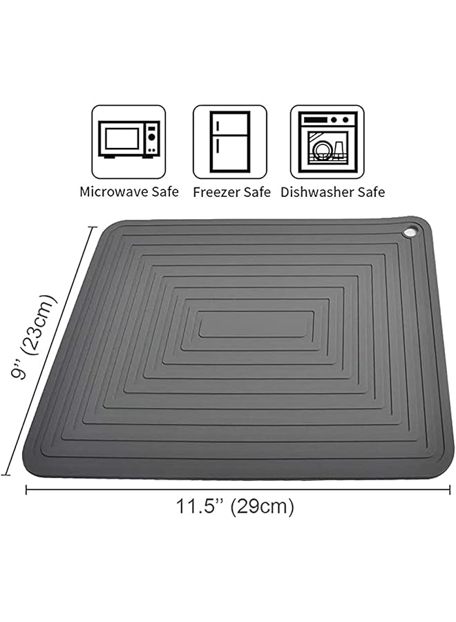 KASTWAVE Silicon Trivet Mats For Dishes, Silicone Pot Holders Heat Resistant, Large Hot Pads For Kitchen Table   12" X 9" Trivets For Pots And Pans Set Of 2 (Gray) - Image 3