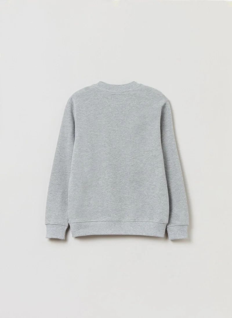 Ovs Ovs Grand&Hills Sweatshirt With Round Neck And Flocked Print