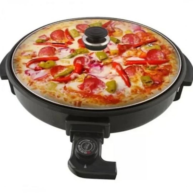 ZAMZIN Sunny Non-Stick Coated Pizza Pan & Multi Cooker, Carbon Steel Perforated Pizza Pan for Crispy Crust, Non-Stick Bakeware, 1500W Multi-Purpose Cooking, Easy to Clean, Even Heat Distribution - Image 5