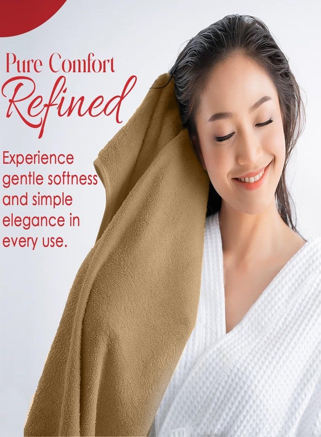 RIVERSIDE Pack of 8 Towels Set, 2 Extra Large Bath, 2 Hand, 4 Face Washcloths, 100% Cotton Hotel Quality, Super Soft, Quick Dry, Highly Absorbent Perfect for Bathroom, Tan - Image 5