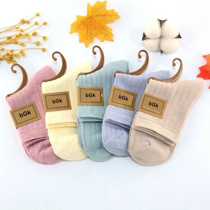 Bgk Unisex Plain Colored Socks 5 Pack Extra Comfortable