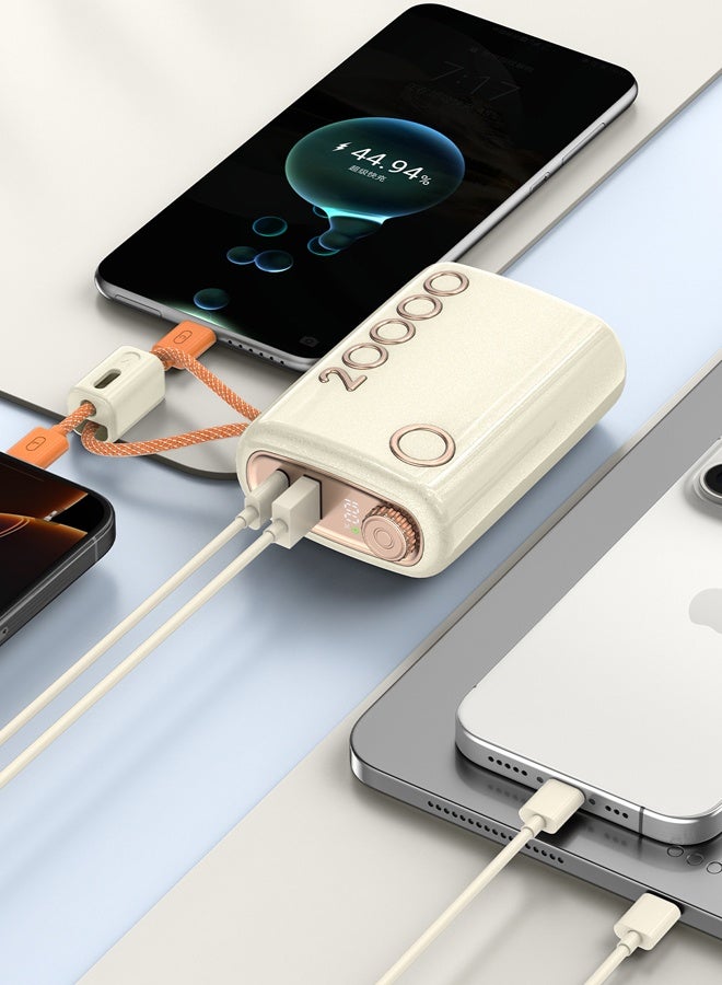 Kelesa 20000mAh 66W Dual Wire Fast Charging Power Bank, with Type C and Lightning output cables, in black. - Image 4
