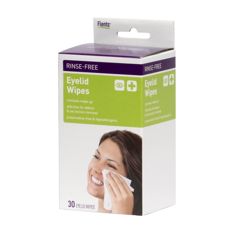 Flents Makeup Remover Wipes, 30 Count, Hypoallergenic, Gentle for Eyelids & Eyes, Individually Wrapped, Perfect for Travel, Removes Waterproof Makeup, Non-Irritating, Ideal for Sensitive Skin - Image 1