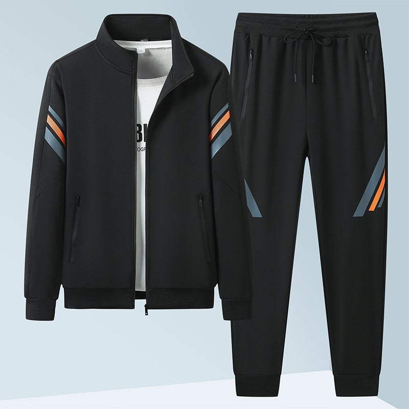 Loose Casual Unisex Cardigan Set Spring Autumn Two-Piece Sportswear Polyester Fiber Long Sleeve Hoodie Style for Youth Apricot  - Image 2