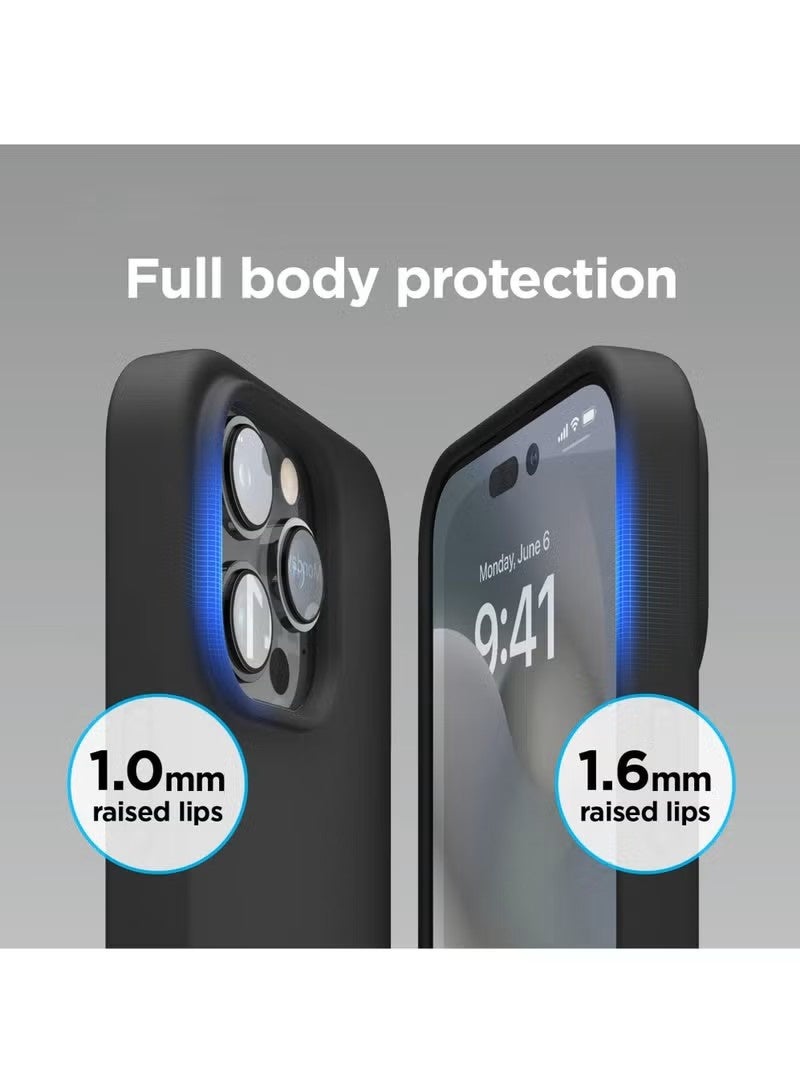 general Liquid Silicone Case for iPhone 15 Pro - Slim Shockproof Protective Cover with Soft Microfiber Lining Black - Image 5