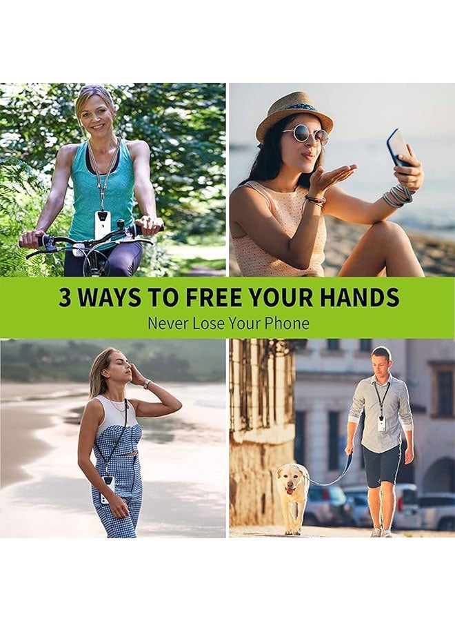 Phone Lanyard, Universal Crossbody Cell Phone Lanyards, Adjustable Shoulder Neck Strap, Multifunctional Soft Touch Nylon Patch Compatible with Most Smartphones, Black - Image 4