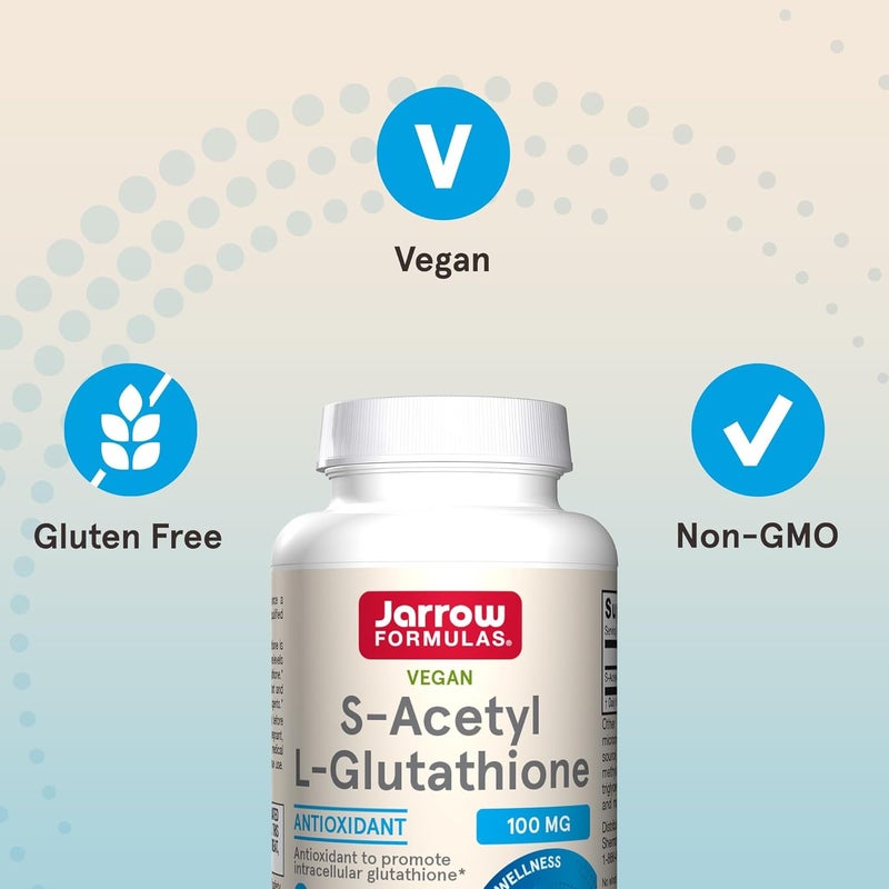 Jarrow Formulas SAcetyl LGlutathione Tablets  100 mg  60 Count  Dietary Supplement  Stable Form of LGlutathione  for Antioxidant Support and Detoxification  NonGMO  Gluten Free - Image 5