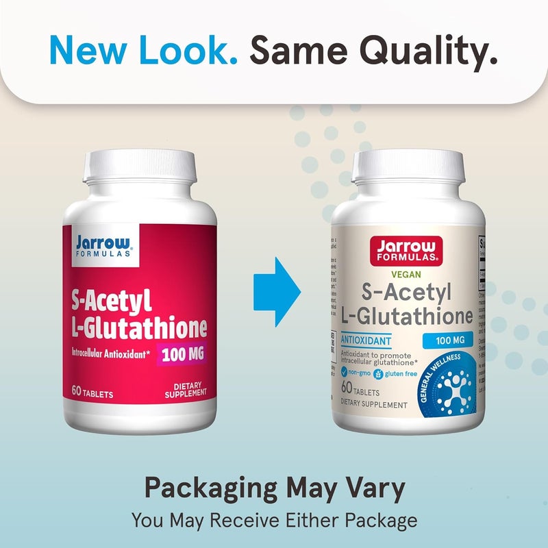 Jarrow Formulas SAcetyl LGlutathione Tablets  100 mg  60 Count  Dietary Supplement  Stable Form of LGlutathione  for Antioxidant Support and Detoxification  NonGMO  Gluten Free - Image 2