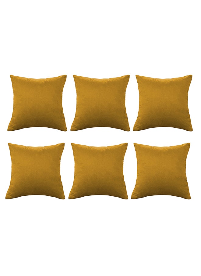 Set of 6 Pieces Square Soft Velvet Decorative Cushion with Solid Design and Attractive Colors