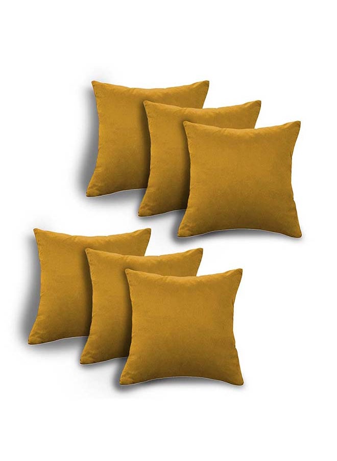 Set of 6 Pieces Square Soft Velvet Decorative Cushion with Solid Design and Attractive Colors