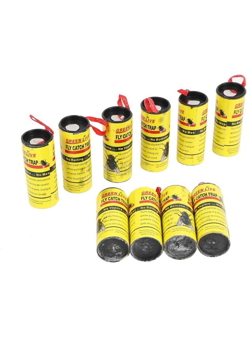 Fly Catch Trap - 10 Piece 68CM - Sticky Hanging Disposable Trap for Flies, Mosquitoes, Gnats, and Insects with Non-Toxic Design - for Indoor & Outdoor Use in Homes, Kitchens, Gardens & Patios - Image 2