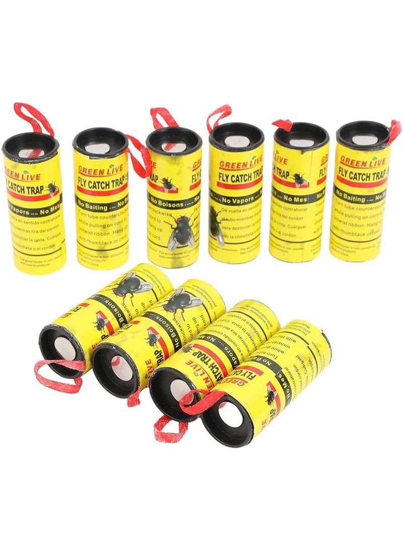 Fly Catch Trap - 10 Piece 68CM - Sticky Hanging Disposable Trap for Flies, Mosquitoes, Gnats, and Insects with Non-Toxic Design - for Indoor & Outdoor Use in Homes, Kitchens, Gardens & Patios - Image 3