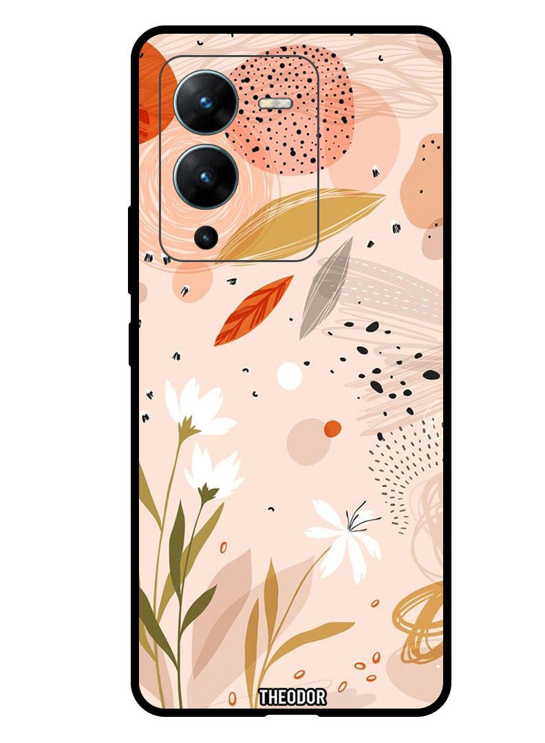 Theodor Protective Case Anti Scratch Shock Proof Bumper Cover For  Vivo V25 Pro Floral Art - Image 1