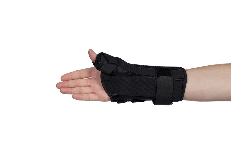 FitPro Adjustable 8" Wrist and Thumb Spica Support With Removable Insert- Right, Large, Amazon Exclusive Brand, Black - Image 1