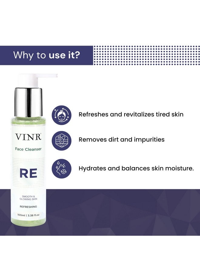 Vinr Refreshing Face Cleanser for Deep Cleansing with Niacinamide, Hydrates & Brightens, Non-Drying Cleanser for Glowing Skin, Men & Women, For All Skin Types - 100 ml - Image 2