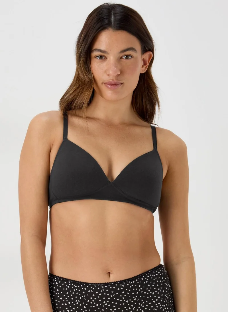 ماتلان حمالات صدر مبطنة باللونين الأسود والأبيض عبوة من قطعتين