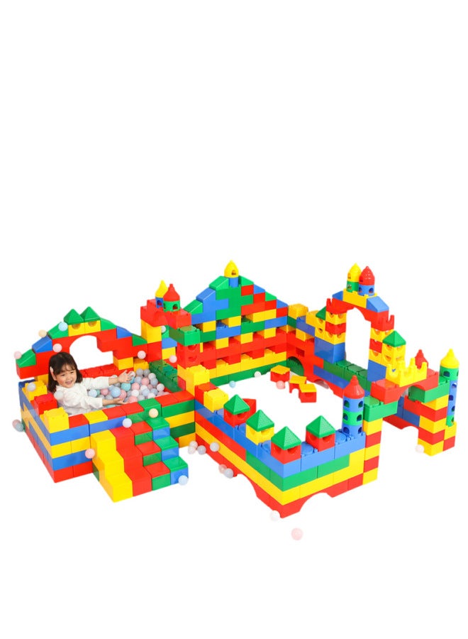 Kindergarten Large Plastic Happy Building Blocks Sensory Training Children's Educational Toys Corner Construction Assembling Castle - Image 5
