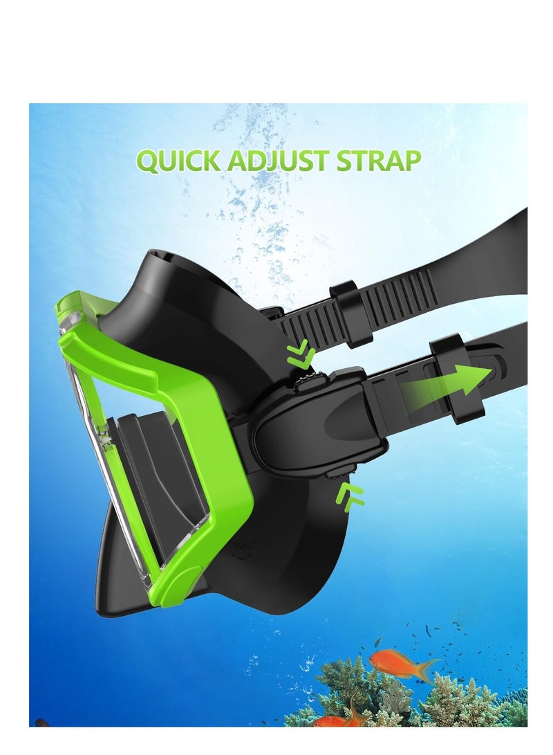 SYOSI نظارات السباحة مع غطاء الأنف أحدث HD 3-نافذة عدسة رؤية واسعة قناع غص مضاد للضباب ومضاد للتسرب للبالغين الشباب والأطفال السباحة والغطس والغوص - Image 3